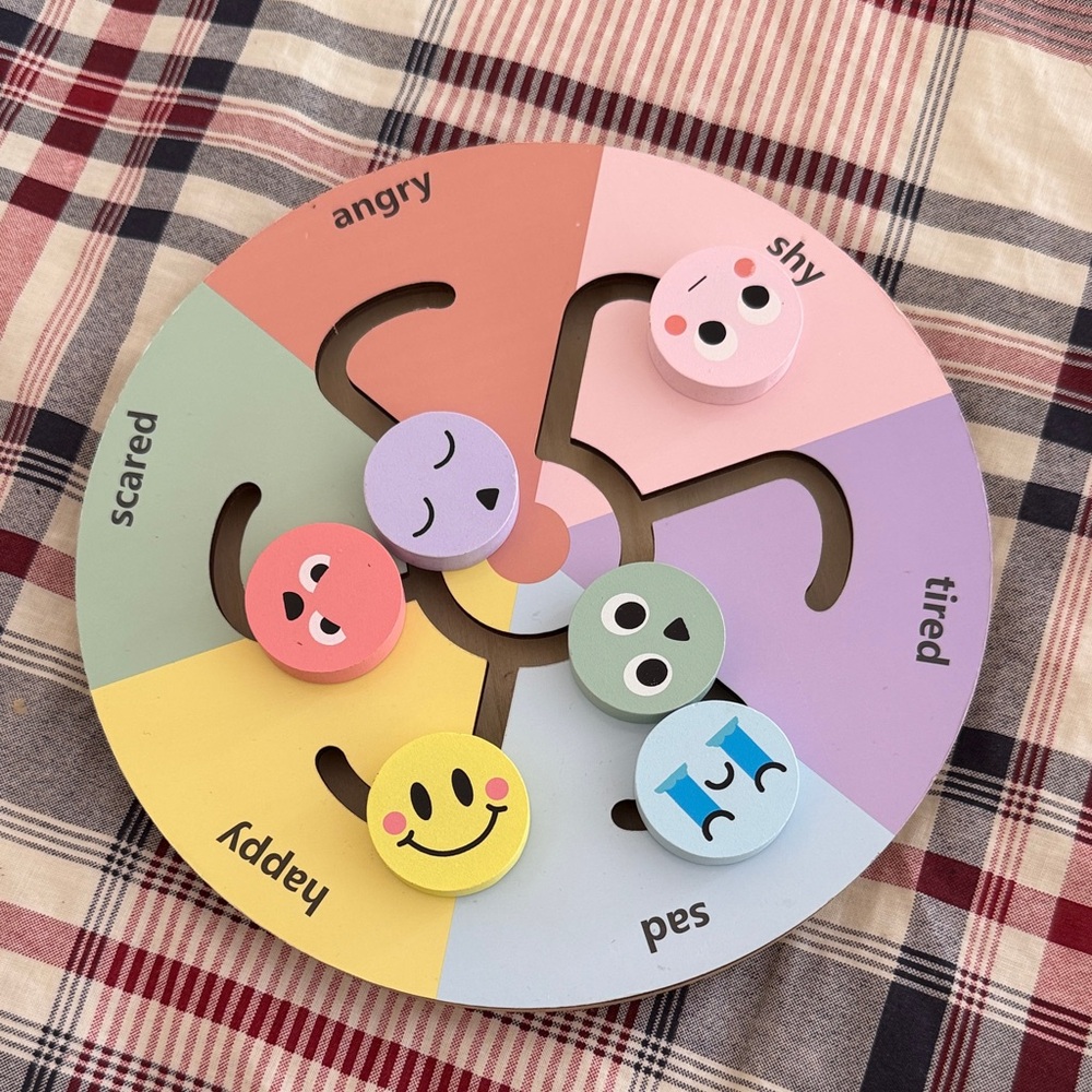 Wooden Emotions Matching Puzzle - Pastel Multicolor